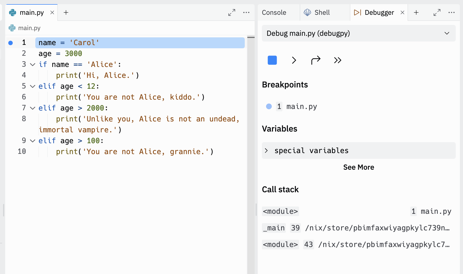 Replit Debugger